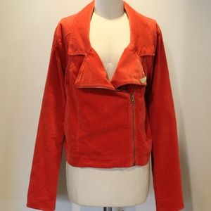Burnt Orange Corduroy Moto Jacket